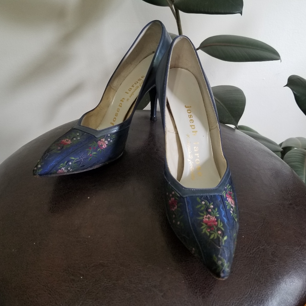 Joseph Larose Navy Floral Stilettos